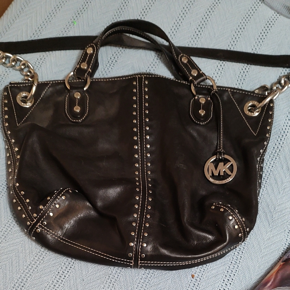 Michael Kors Black Studded Shoulder Bag